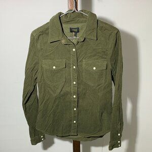 NEW - Forever21 - Olive Green Corduroy snap shirt - Size Small - 100% cotton